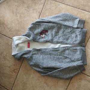 EUC Coney Island Girl's gray zip hoodie sweater Size 10/12